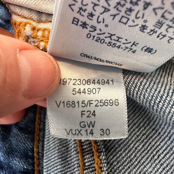 Land's End Mid Rise Boyfriend Jeans in Indigo Tide Blue Sz 14 - Picture 14 of 16